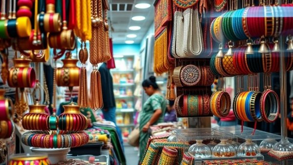 Colorful retail shop display with woman working, Denver news