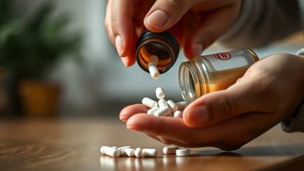Hands pouring aspirin from a bottle, examining high daily dose of aspirin safety.