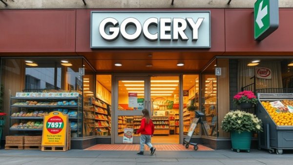 Stong's Market in Squamish, child entering the store.