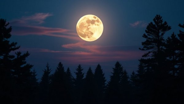Serene full moon over pines, January full moon in Cancer rituals.