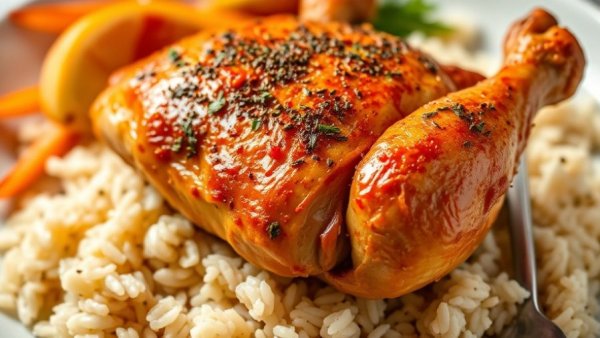Gourmet spiced chicken with aromatic rice, family living Vancouver