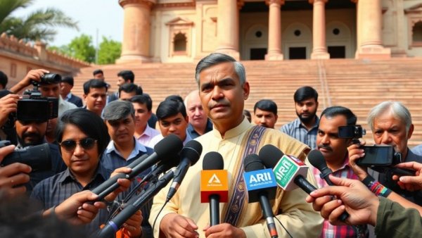 Man discusses Pimicikamak Cree Nation water crisis with reporters.