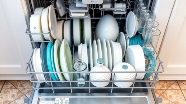 Organized dishwasher load highlighting best loading practices