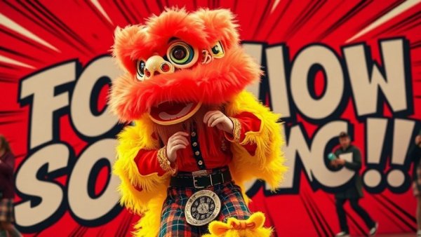 Gung Haggis Fat Choy Celebration featuring a lively mix of Chinese and Scottish cultural symbols.