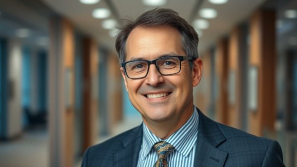 Photorealistic image of a man in office attire, symbolizing Vancouver quantum technology.