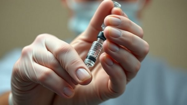 Close-up of hands preparing a vaccine syringe, reflecting CDC vaccine recommendations.
