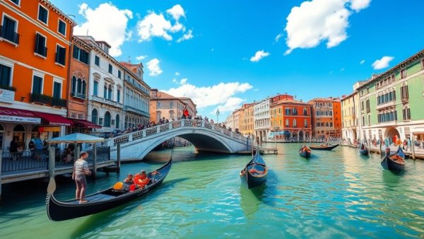 Venice Access Fee for Travelers: Iconic bridge and gondolas on busy canal