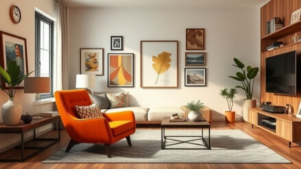 Modern home interior with vibrant decor elements, reflecting home improvement in Vancouver.