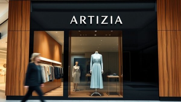 Aritzia store front reflecting Q3 profit growth in a modern mall.