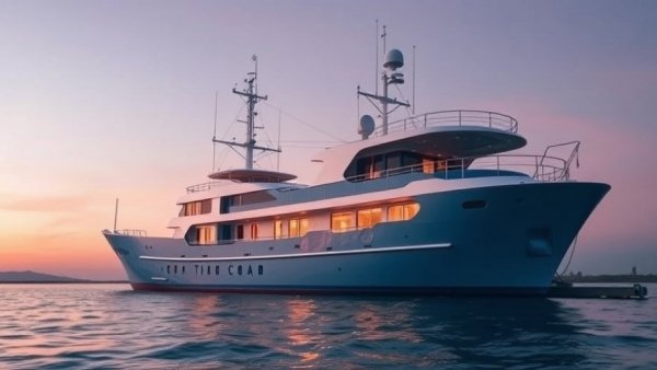 Fishing vessel docked for herring sale in Richmond BC at sunset.