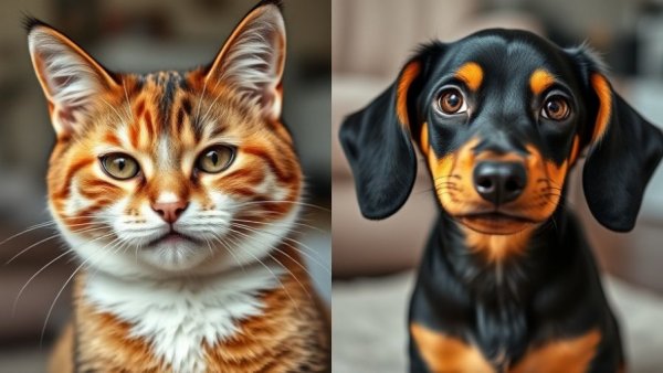 Funny cat and dog with amusing pet names, funniest pet names humor.