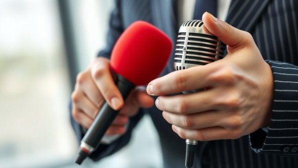 Journalist with microphones and notepad, covering denver health news.