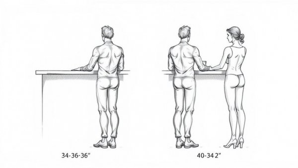 Counter and bar height technical drawing for home improvement in Vancouver.