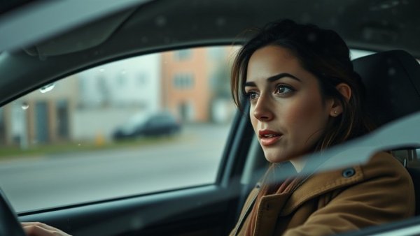 Young woman in car discussing $10-a-day child care in B.C.