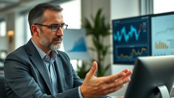 Professional consultant discussing financial advice in an office.