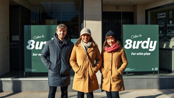 Burdy permanent location in Vancouver exterior with opening signs.