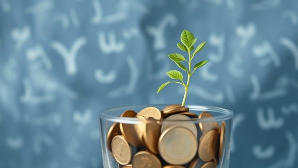 Symbol of financial growth with plant in coin-filled glass for exit strategies for Canadian founders.