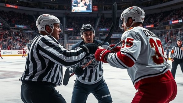 LA Kings late-game collapse: intense hockey confrontation.