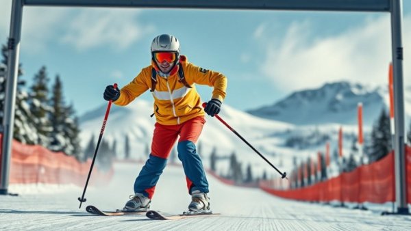 Dynamic skier illustrating benefits of staying active as we age.
