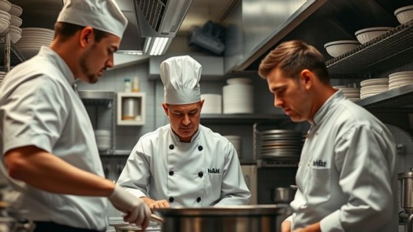 Chefs working in a busy kitchen amid Pepper Pod restaurant closure.