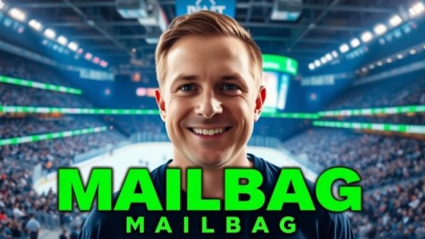 Vancouver Canucks mailbag feature image with a hockey arena background.
