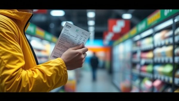 Shopping receipt examined in cart reflects price changes in Trump's first year.