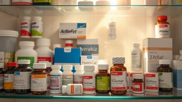 Assorted medications in a cabinet for health and wellness Vancouver