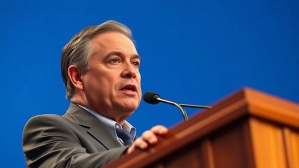 Prominent figure addressing audience about Trump Greenland Deal.