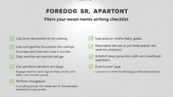 Checklist for dog friendly apartment tips, focusing on movement, airflow, and comfort.
