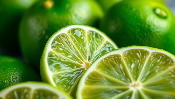 Vibrant green limes showcasing benefits of drinking lime juice.