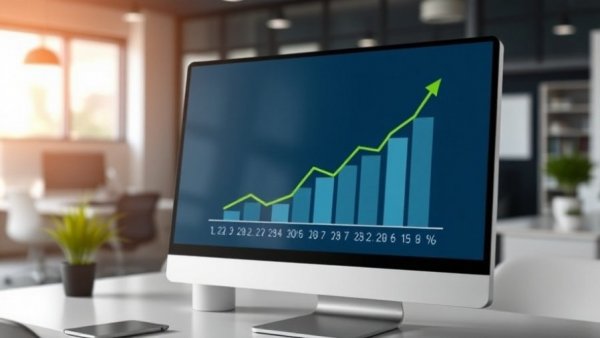 IRA Contribution Match concept with financial growth chart on screen.