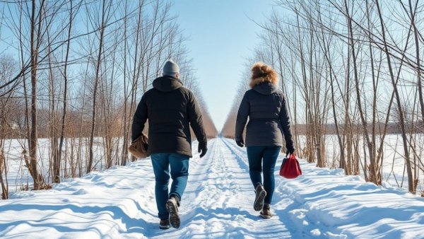 Xcel Energy bill increase Colorado winter storm effect on people walking in snow