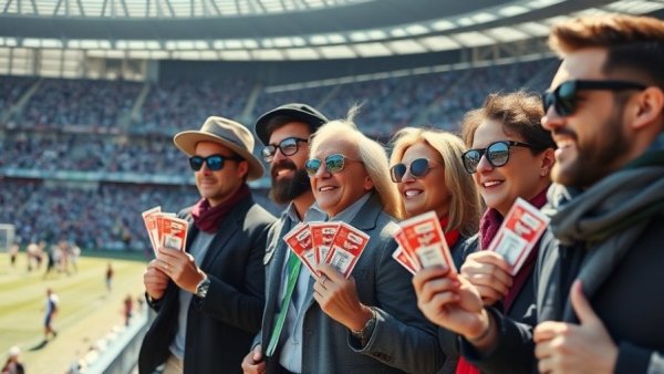 Chase Sapphire World Cup tickets held by excited fans in stadium.