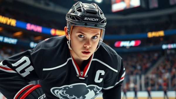 Vancouver Canucks player focused during game action.