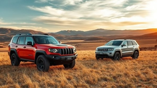 Scout Motors SUVs in Colorado landscape, showcasing direct sales.