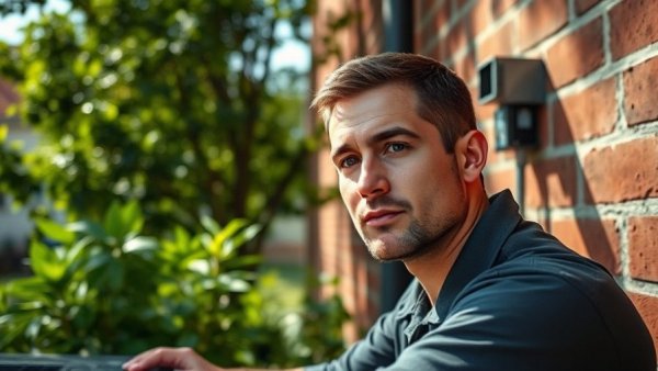 Technician installing heat pump to reduce carbon emissions