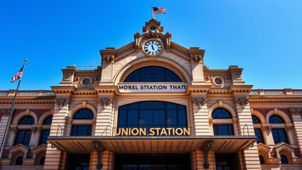 Union Station facade with clock and arches, McWhinney rebrands as Realberry.
