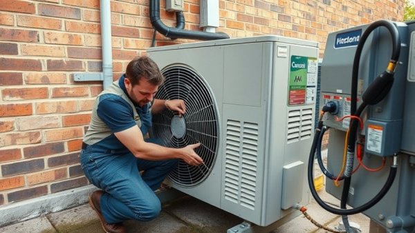 Technician working on energy-efficient unit, related to Colorado clean energy funding.