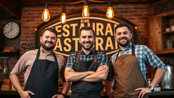 Chefs at a chicken-centric restaurant in Cherry Creek, cheerful pose.
