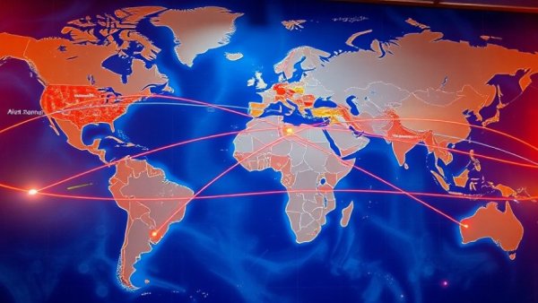 FlightConnections for planning: global airline route map, vibrant lines.
