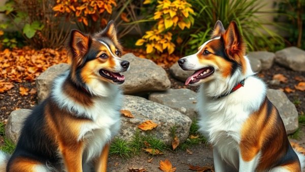 Dog breed quiz image with terrier and husky.