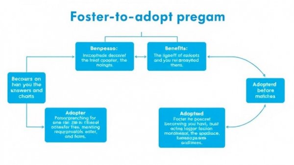 Foster-to-Adopt program flowchart explaining benefits and success factors.