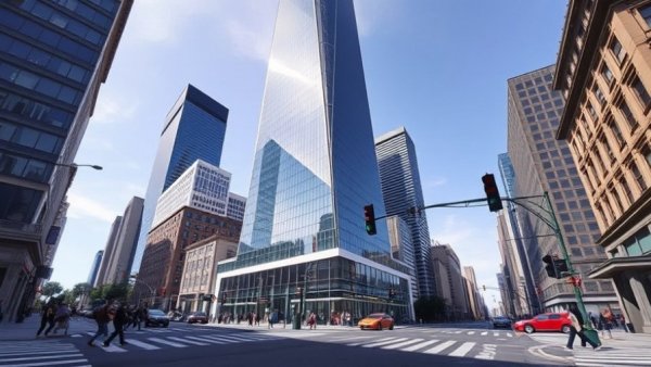 Denver Place office complex in urban street scene.
