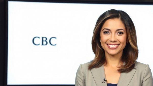 Vancouver local news anchor smiling confidently at CBC studio.