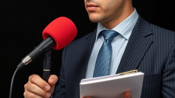 Denver health news: Journalist with microphones and notebook.