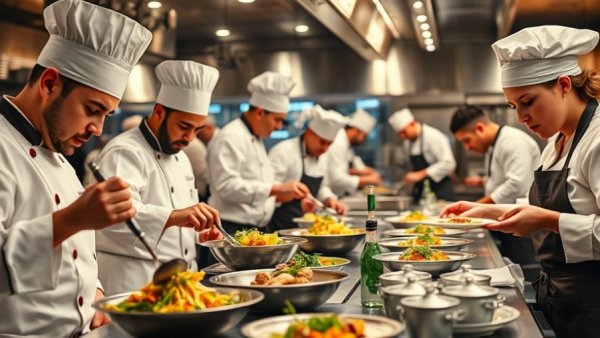 Vancouver culinary championship scene with chefs in action.