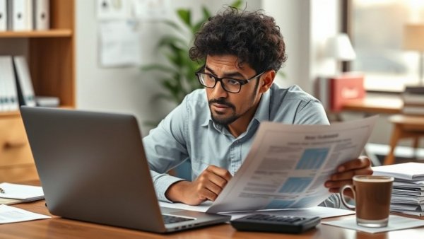 Green card holders reviewing SBA loan documents at a desk.