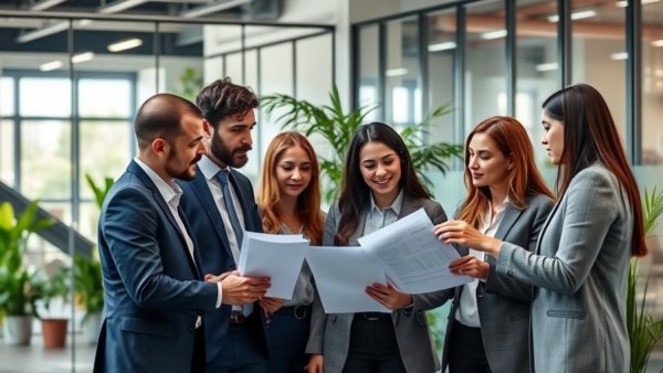 Pacific Debt Relief team discussing debt settlement in a modern office.