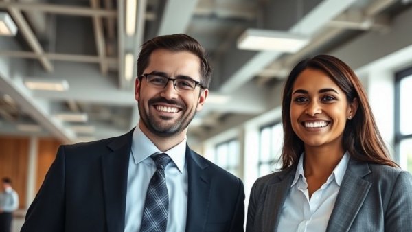 Business professionals in a modern office, symbolizing global cleantech leaders choosing Canada.