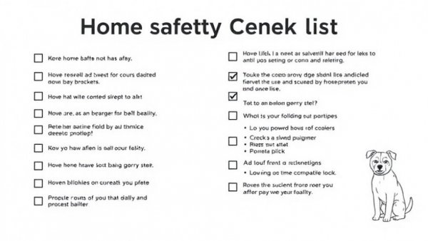 Home safety checklist for dog owners including hazard removal tips.